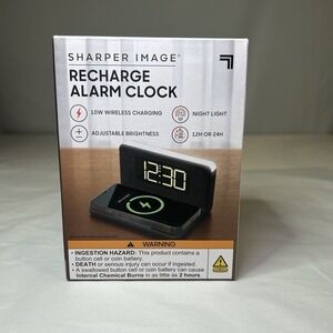 Sharper Image NEW Digital‎ Alarm Clock With Bluetooth & Wireless Charging Dock